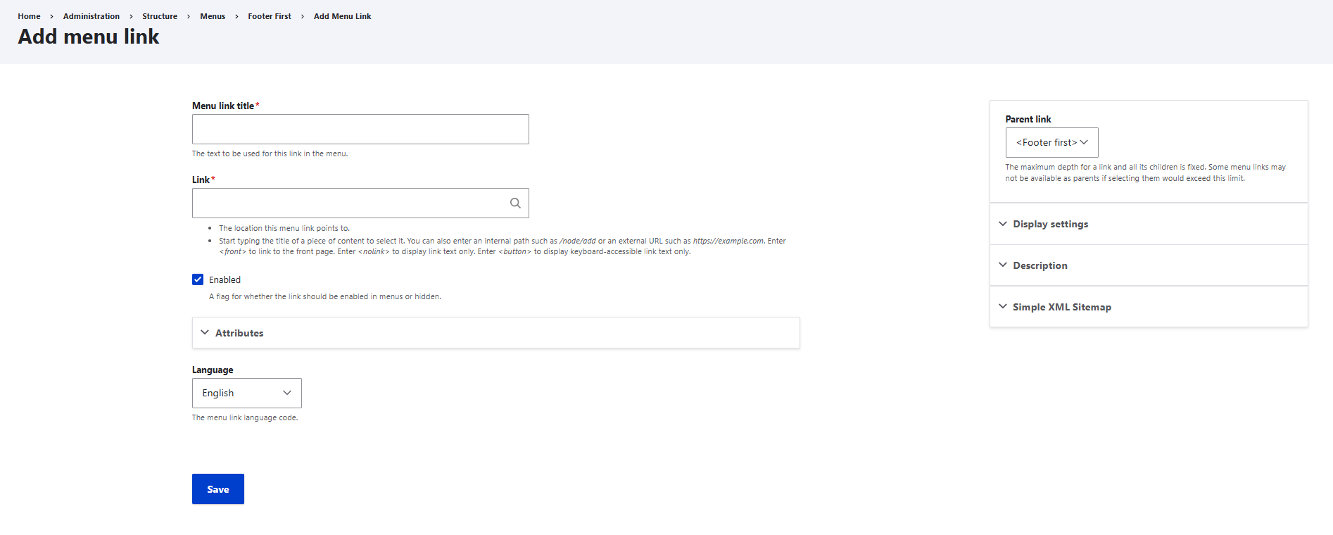 Footer - Add link