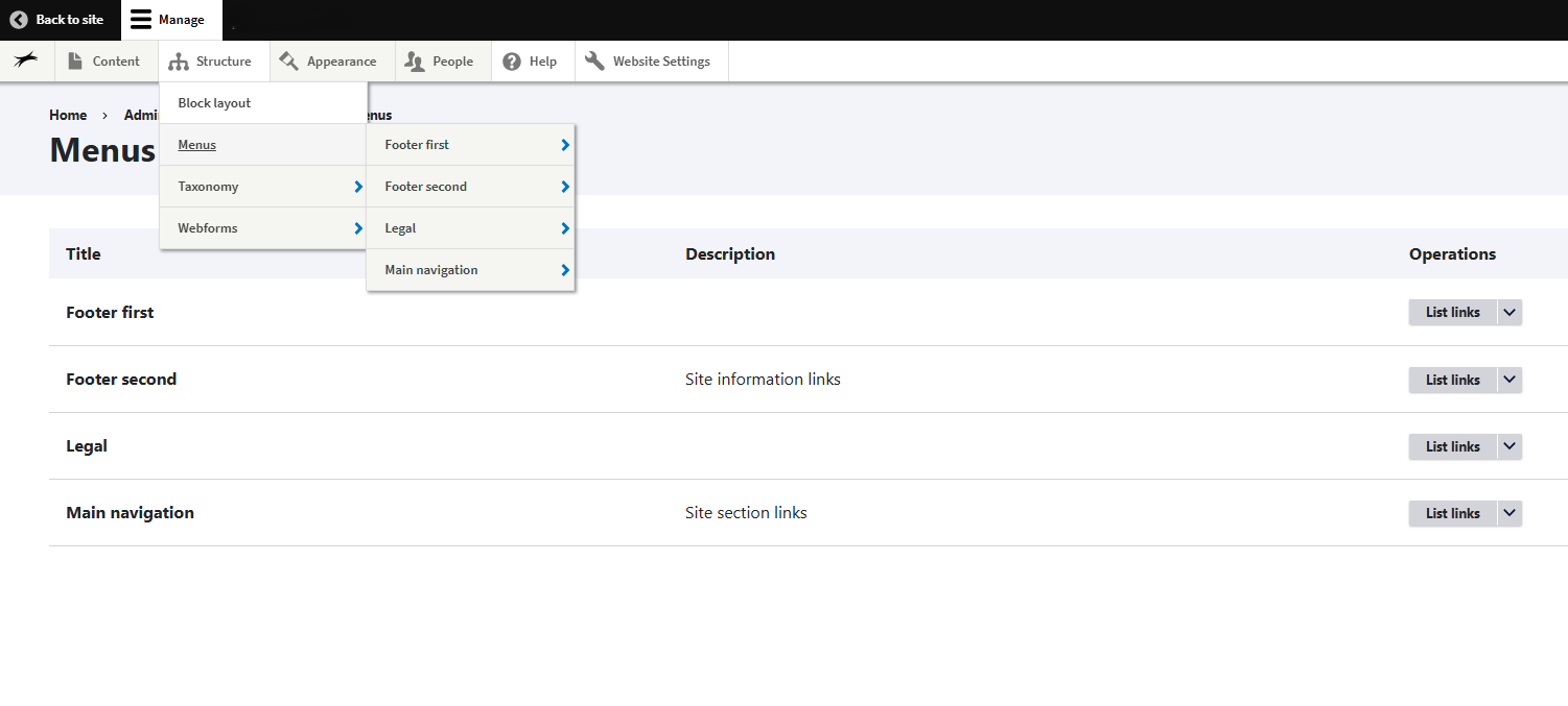 Footer - Menu