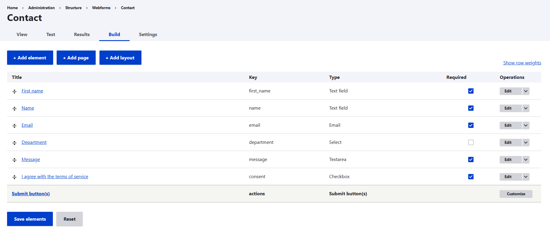 Web Form - Build