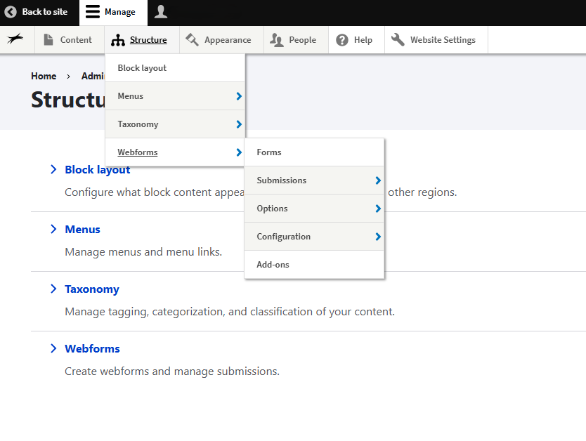 Web Form - Menu